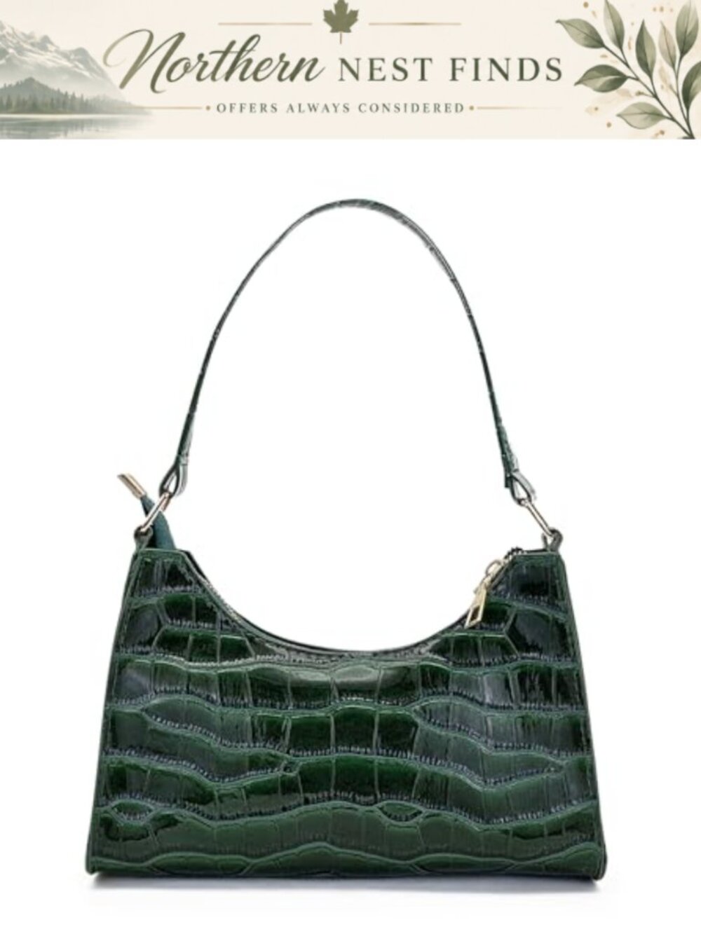 Crescent PU Leather Shoulder Bag Small Handbag for Women